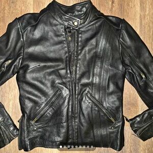 Unik Black Leather Jacket with removable lining
